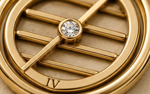 Axis Animae IV — detaliu macro, gravură IV, finisaj oglindă